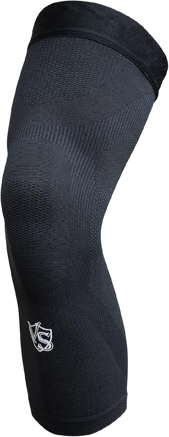 Vital Salveo Long Compression Knee Sleeve,Stiffness, Fatigue Relief, Circulation, Germanium Recovery for Women and Men, 3D Knit Breathable for Basketball, Sports, and Daily Wear (1 PC) X-Large