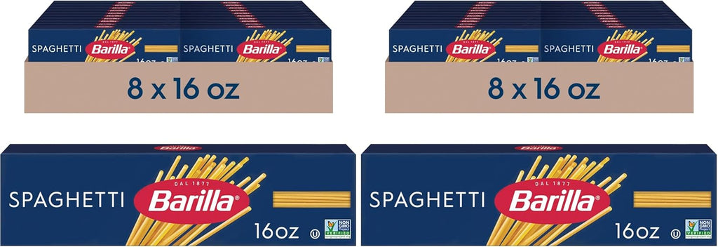 Barilla Spaghetti Pasta,16 oz. Box - Non-GMO,Made with Durum Wheat Semolina - Kosher Certified,(Pack of 16)