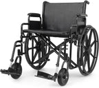 Magshion Extra-Wide Bariatric Wheelchair for Adults – 500 lb Capacity, 24” Seat, Foldable Heavy-Duty All-Terrain, Adjustable Footrests – Black Frame