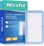 Super Absorbent Wound Dressing 4" x 8" (10 Pcs) – Non Stick Gauze Pads for Wound Care, Heavy Exudate Large Bandages for Pressure Ulcers, Bedsores, Diabetic Foot Ulcers