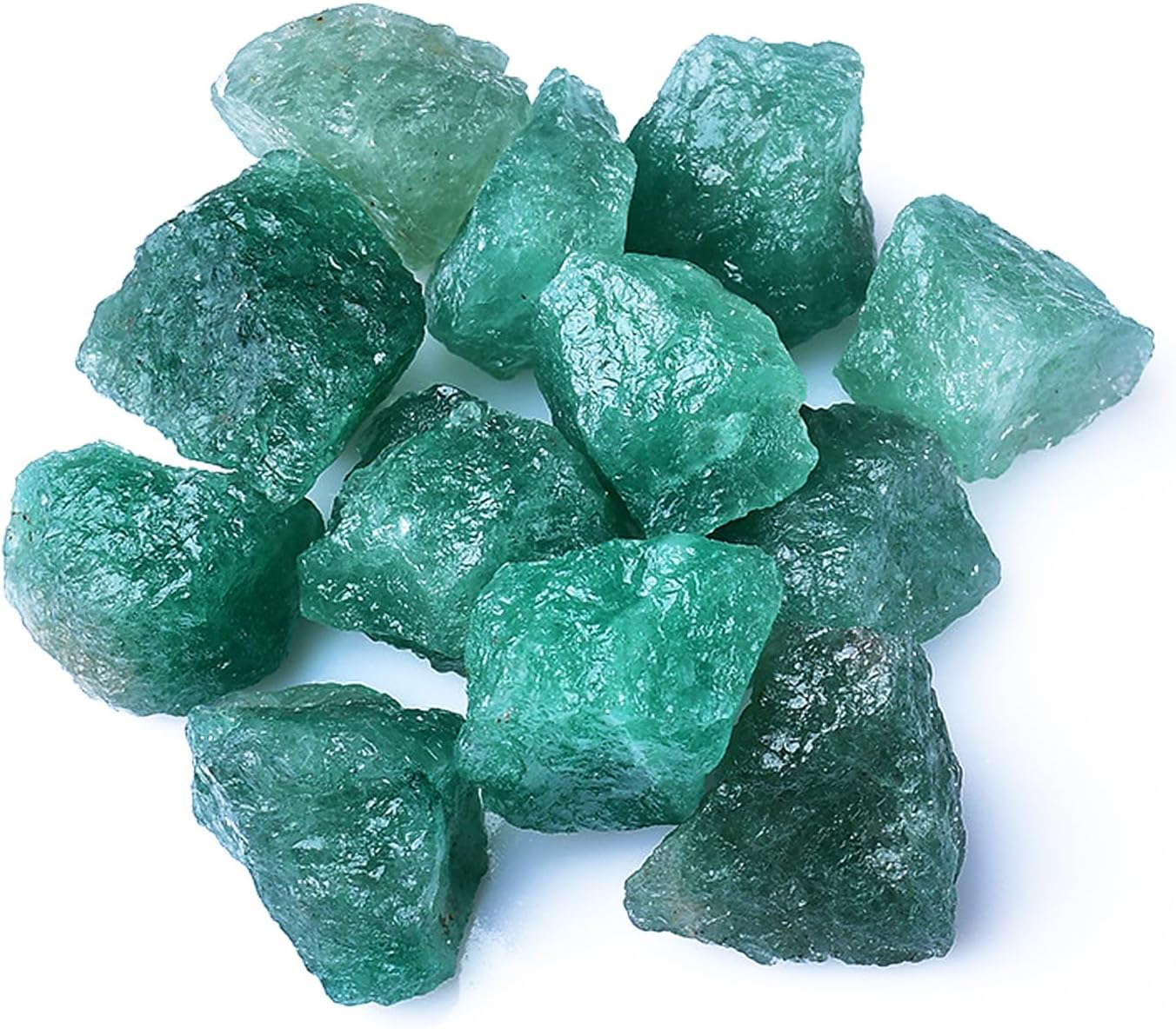 Raw Crystals, Large 1.2-2.0" Healing Crystal Natural Rough Stones for Intuition,Chakra,Meditation,Decoration,Polishing,Energy Work (Greenquartz, 3.5oz-1.2-2.0"raw Crystals)