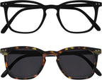 OPULIZE BEX Reading glasses for Women Men, Large Designer Style Sturdy frame with Spring Hinges,Matt Brown Tortoiseshell With Black Arms +2.5 (Pack of 2)