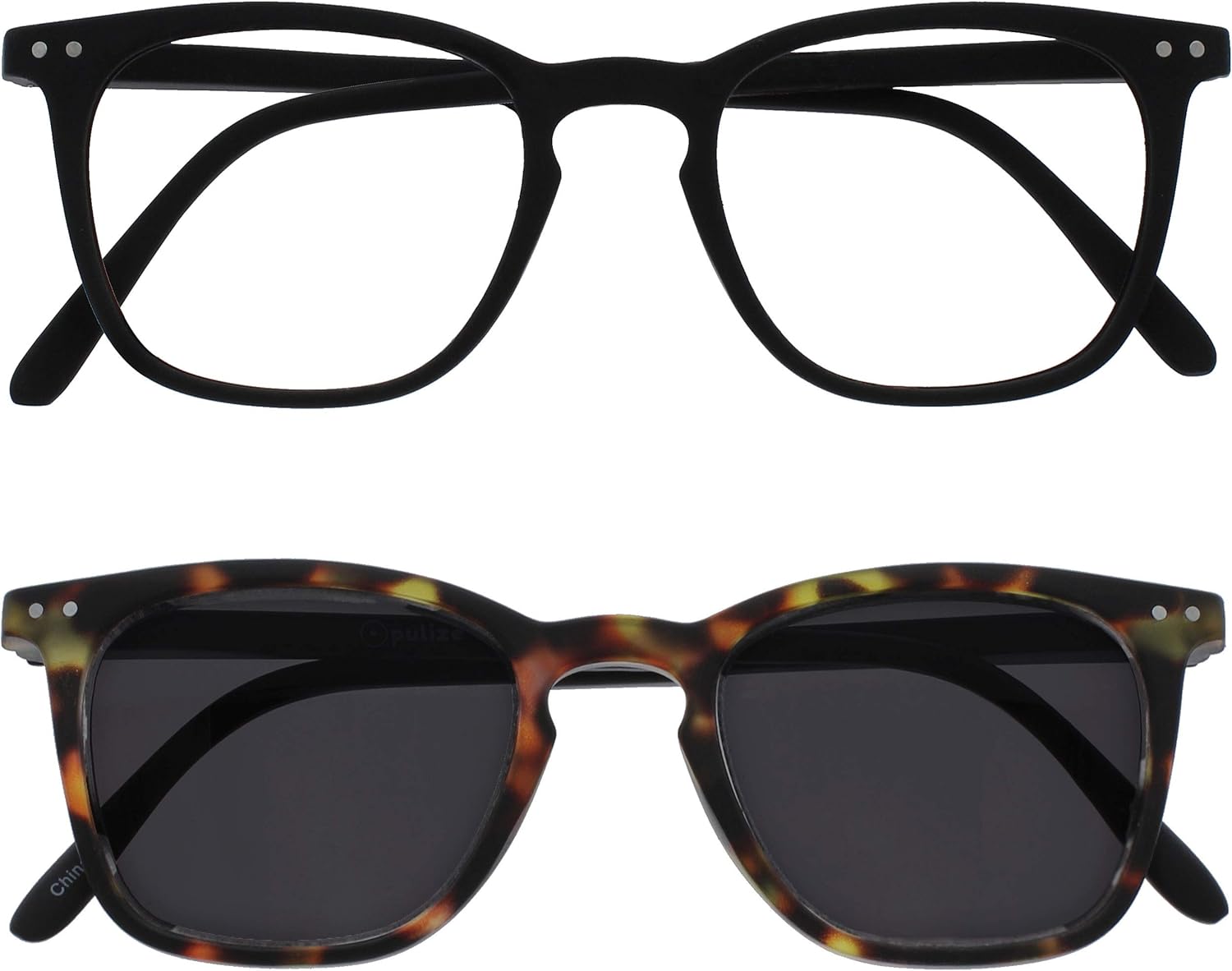 OPULIZE BEX Reading glasses for Women Men, Large Designer Style Sturdy frame with Spring Hinges,Matt Brown Tortoiseshell With Black Arms +2.5 (Pack of 2)