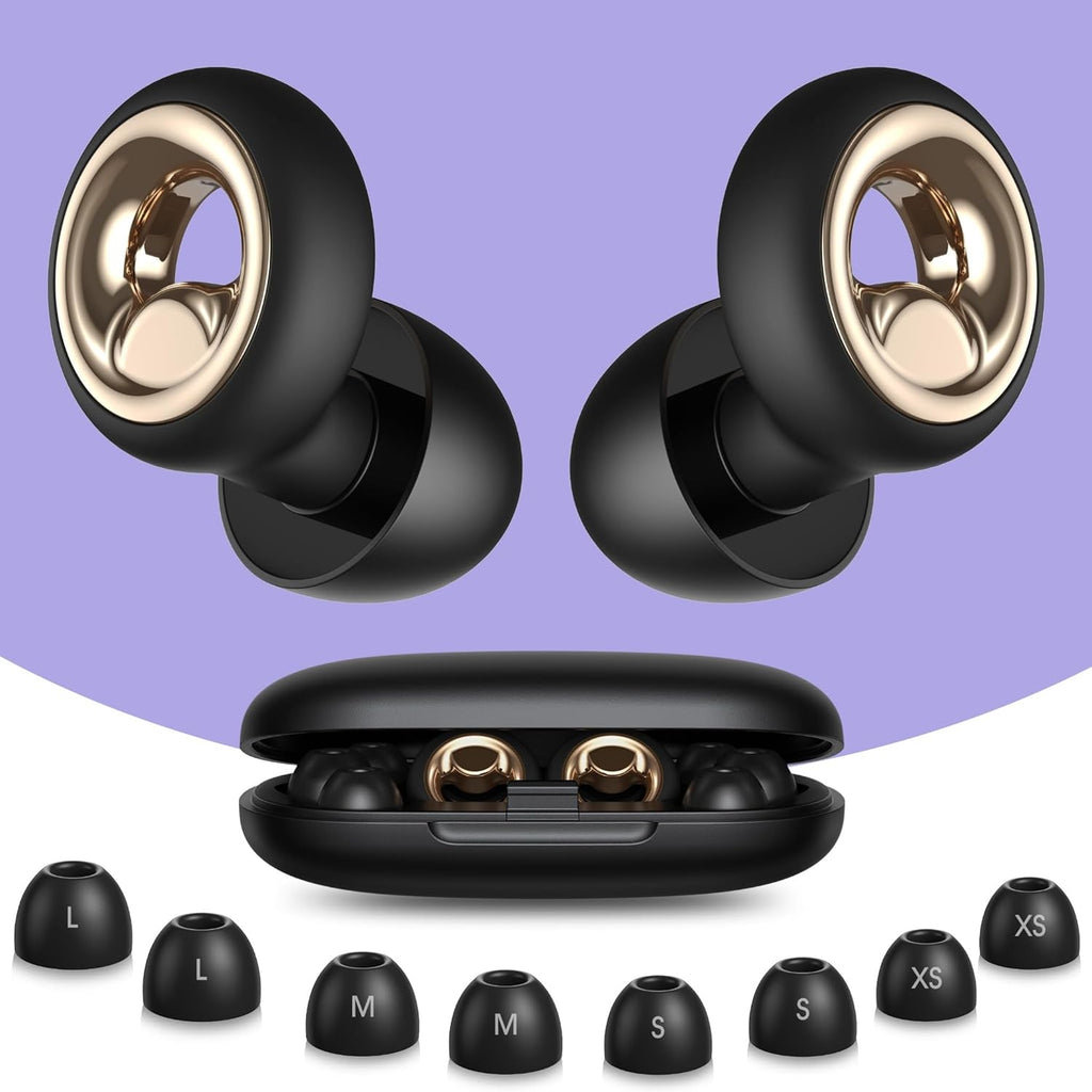Ear Plugs for Sleeping, 55dB Silicone Ear Plugs for Noise Reduction, Reusable Sleeping Noise Cancelling Earplugs for Snoring, Concert & Shooting Ear Protection with 8 Eartips(Charcoal)