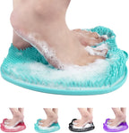 AXLOFO® Shower Foot Scrubber Mat, XL Larger Size Foot Massager Mat with Non-Slip Suction Cups - Cleans, Exfoliationl, Massages Your Feet Without Bending, Foot Circulation & Relieve Tired Feet (Green)