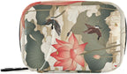 Elegant Lotus Flowers Crane Travel Pill Organizer Case Box Container Weekly Portable Vitamin Medicine Holder Storage Bag with Zipper Removable