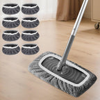 8 Pcs Reusable Mop Pads Replacement Set for Wet Dry Flat Mop with Hardwood Laminate Tile Floors for Home Deep Cleaning(Grey)