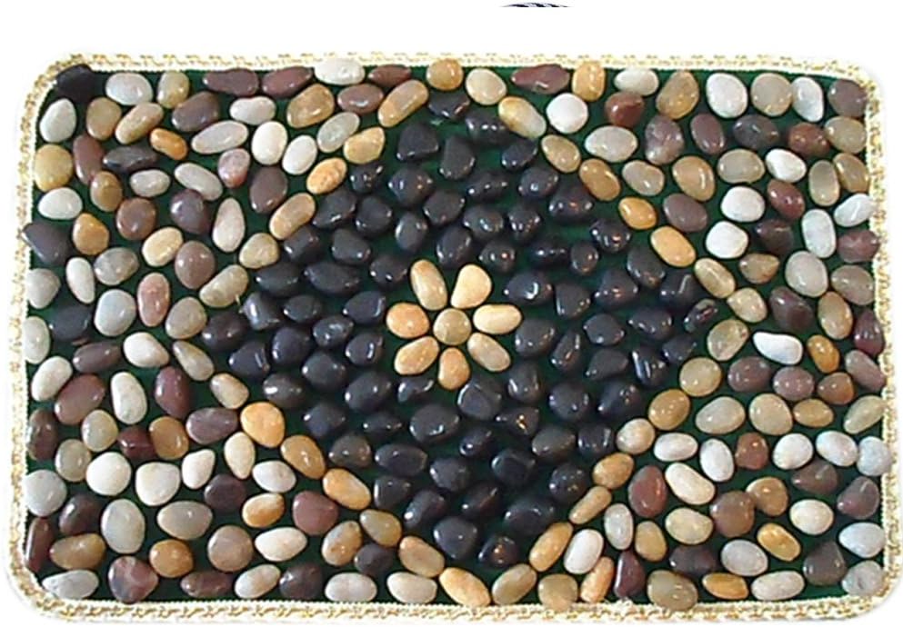 Eliteshine Natural Pebbles Massage Mat Christmas Gift for Daddy New Year Gift for Mom Cobblestone Healthy Care Reflexology Massage Yoga Mat