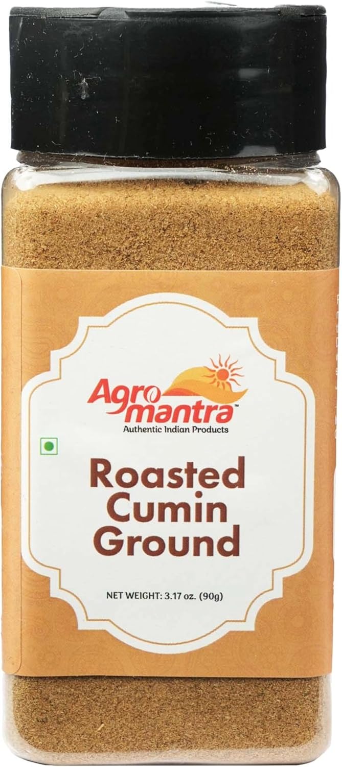 Agro Mantra Roasted Ground Cumin Powder 3.17oz (90g) | Smoky Bhuna Jeera | Stone-Ground from Gujarat Cumin Seeds | For Curries, Dal, Rice & Spice Blends | All-Natural, No Preservatives