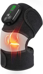 YUANBO Heated Knee Massager with 6 Timer, 3 in 1 Cordless Knee Heating Pad Brace Wrap for Elbow Shoulder Knee Pain Relaxation with 3 Vibration & 6 Heating Modes