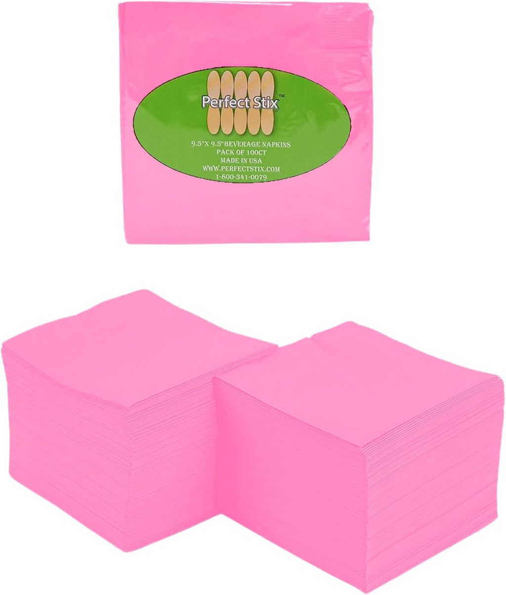 Perfect Stix- 2ply Pink Beverage Napkins -5" x 5"-Pack of 100ct