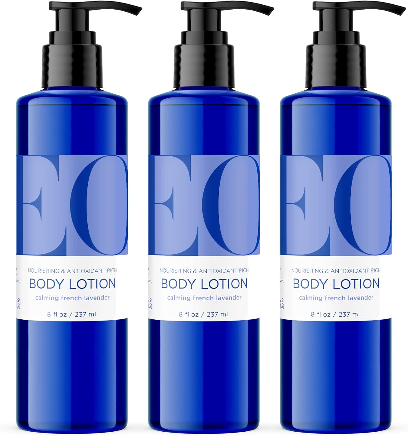 EO Body Lotion, 8 Ounce (Pack of 3), French Lavender, Organic Plant-Based, Botanical Extracts, Vitamin E with Pure Essential Oils