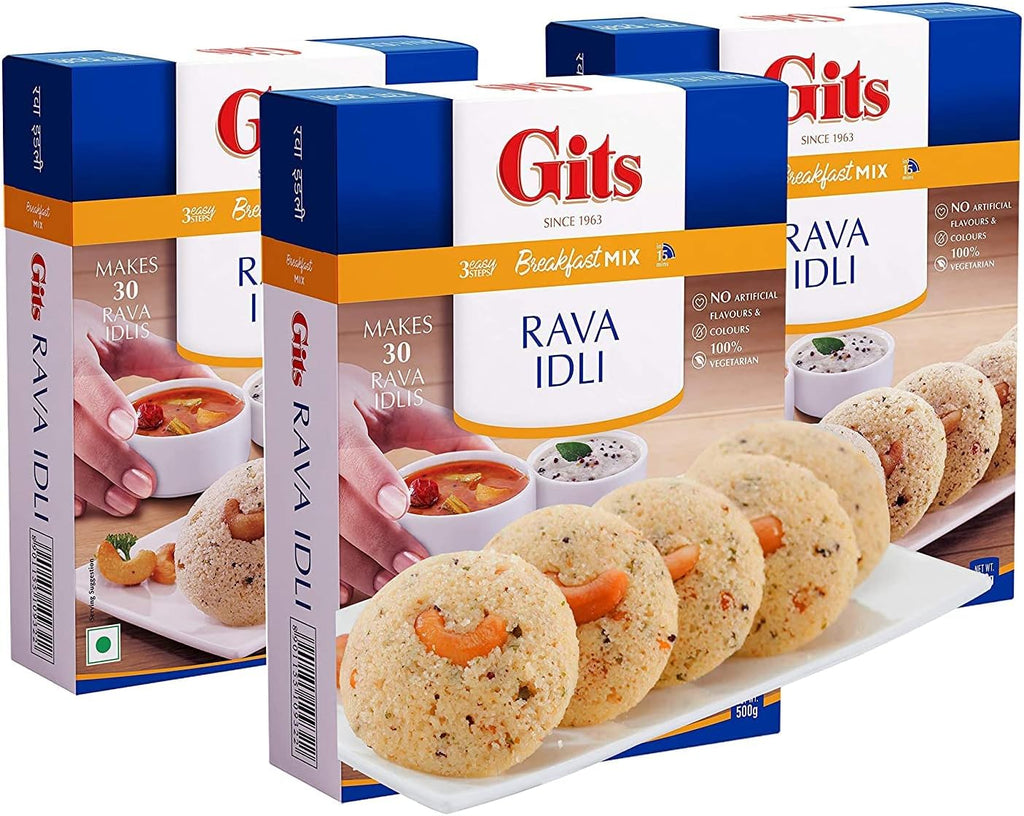 Gits Rava Idli Mix, 1500g (Pack of 3 X 500g Each)