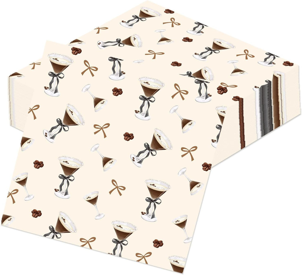 Espresso Martini Napkins, 50PCS Espresso Martini Party Supplies a Tiny Bit Older Birthday Decorations, Disposable Paper Napkin for Bachelorette Party Bridal Shower