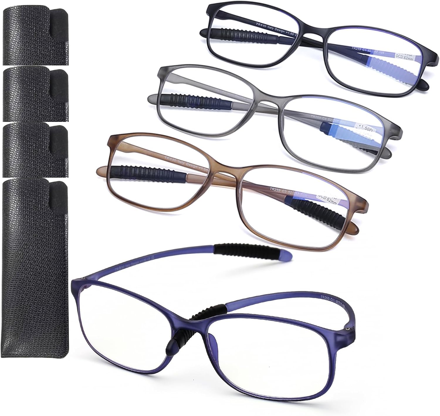 AQWANO Blue Light Blocking Reading Glasses Women Men, Lightweight Flexible TR90 Computer Readers Unbreakable Cheaters Glasses