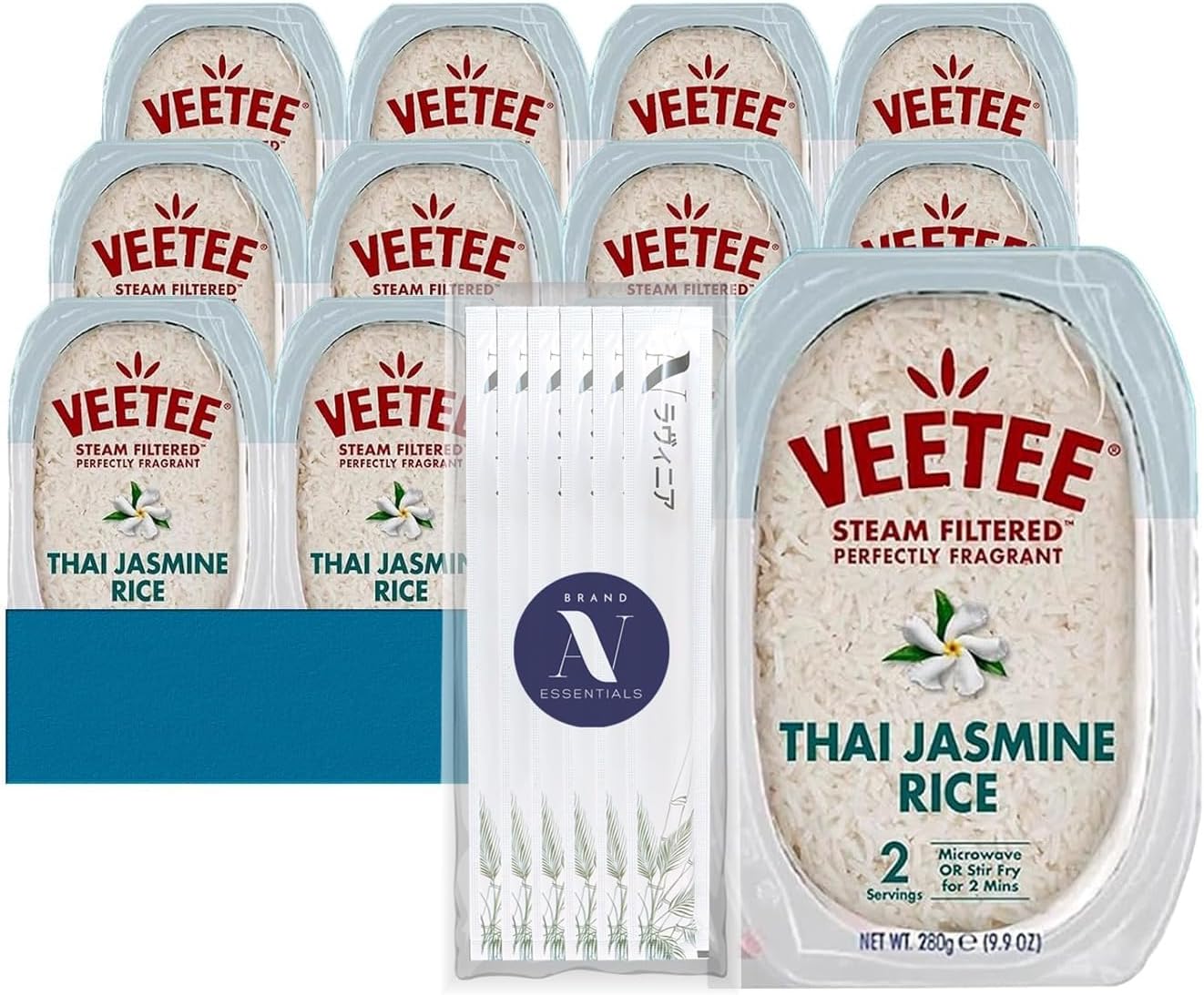 Veetee 12-Pack Thai Jasmine Rice Steam Filtered 10.6 oz Microwaveable Tray