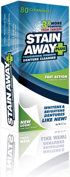 Stain Away Plus Denture Cleanser, 80 Cleanings Each (Pack of 3)