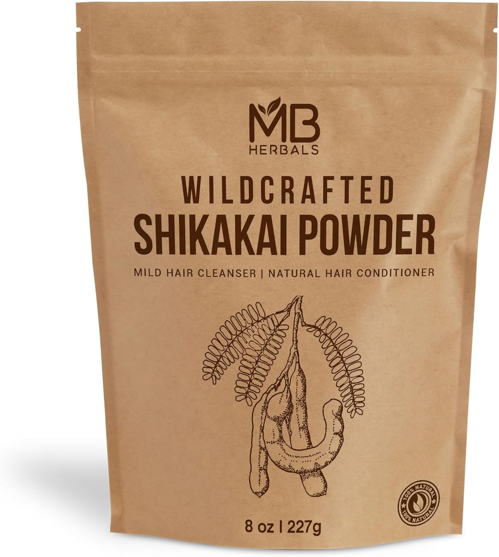 MB Herbals Shikakai Powder | 227g | 1/2 lb | 8 oz | 0.5 LB | Natural Hair Cleanser & Conditioner | 100% Pure Acacia concinna Fruit Pods Powder from Wildcrafted Shikakai
