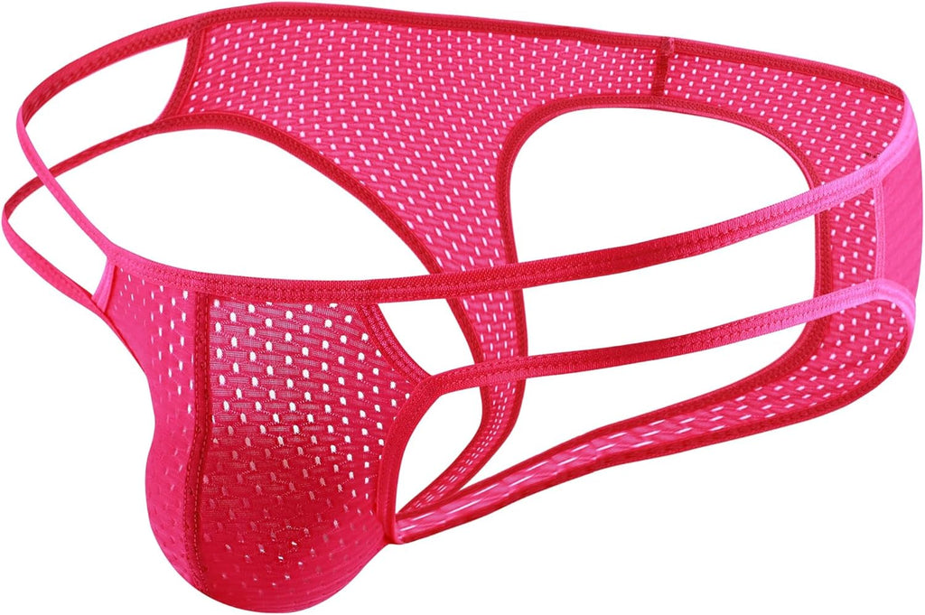 QiaTi Men's Jockstrap Underwear Sexy Mens Thong G-String Mesh Breathable Athletic Supporter for Men
