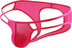 QiaTi Men's Jockstrap Underwear Sexy Mens Thong G-String Mesh Breathable Athletic Supporter for Men