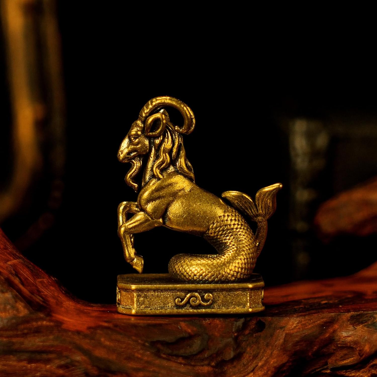 Capricorn – Capricorn Goat Zodiac Brass Sculpture – Solid Handmade Retro Figurine, Elegant Home & Office Decor, Astrology Enthusiast Gift