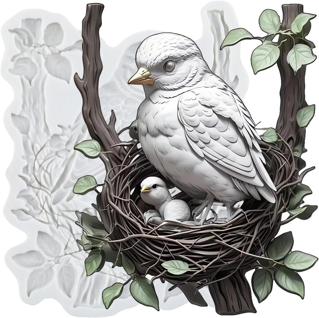 Lingzhi Bird Fondant Molds Bird Nest Silicone Mold for Chocolate Candy Cake Decoration Cupcake Topper Sugar Craft Gum Paste Polymer Clay