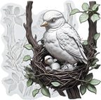 Lingzhi Bird Fondant Molds Bird Nest Silicone Mold for Chocolate Candy Cake Decoration Cupcake Topper Sugar Craft Gum Paste Polymer Clay