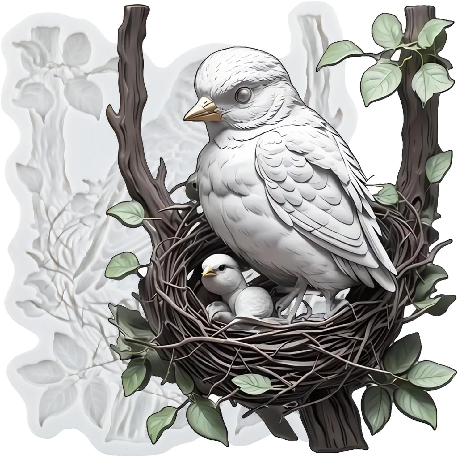 Lingzhi Bird Fondant Molds Bird Nest Silicone Mold for Chocolate Candy Cake Decoration Cupcake Topper Sugar Craft Gum Paste Polymer Clay