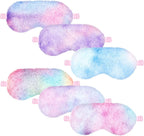 Cuffbow 6 Pack Plush Sleep Mask Set, Cute Plush Eye Masks for Sleeping, Soft Comfortable Travel Nap Blindfold, Sleepover Party Favors for Women(Tie Dye,Rainbow)