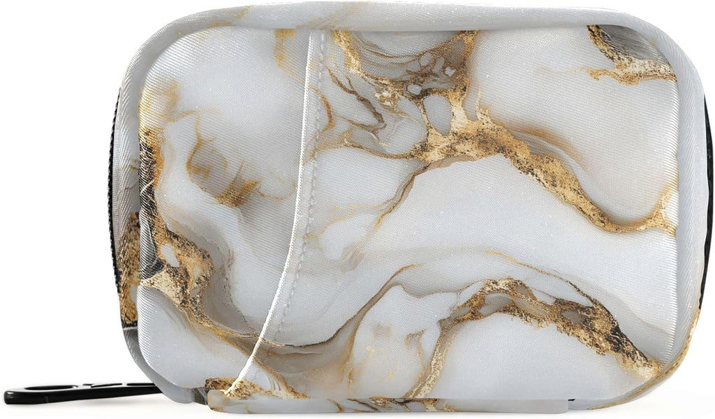 Luxurious Marble Weekly Medicine Pill Organizer Travel Pill Case Box Holder Container Small for Vitamin Supplement