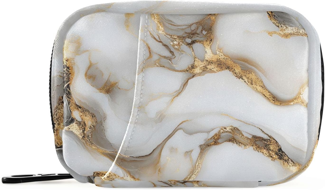 Luxurious Marble Weekly Medicine Pill Organizer Travel Pill Case Box Holder Container Small for Vitamin Supplement