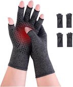 Donfri 2 Pairs Arthritis Compression Gloves - Fingerless Gloves for Women & Men, Arthritis Pain Relief - Rheumatoid & Osteoarthritis, Raynaud's & Carpal Tunnel Relief (Anti-Slip, M)