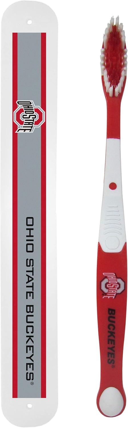 Siskiyou Sports NCAA Ohio State Buckeyes Unisex Travel Set Toothbrush and Travel Case, White, One Size