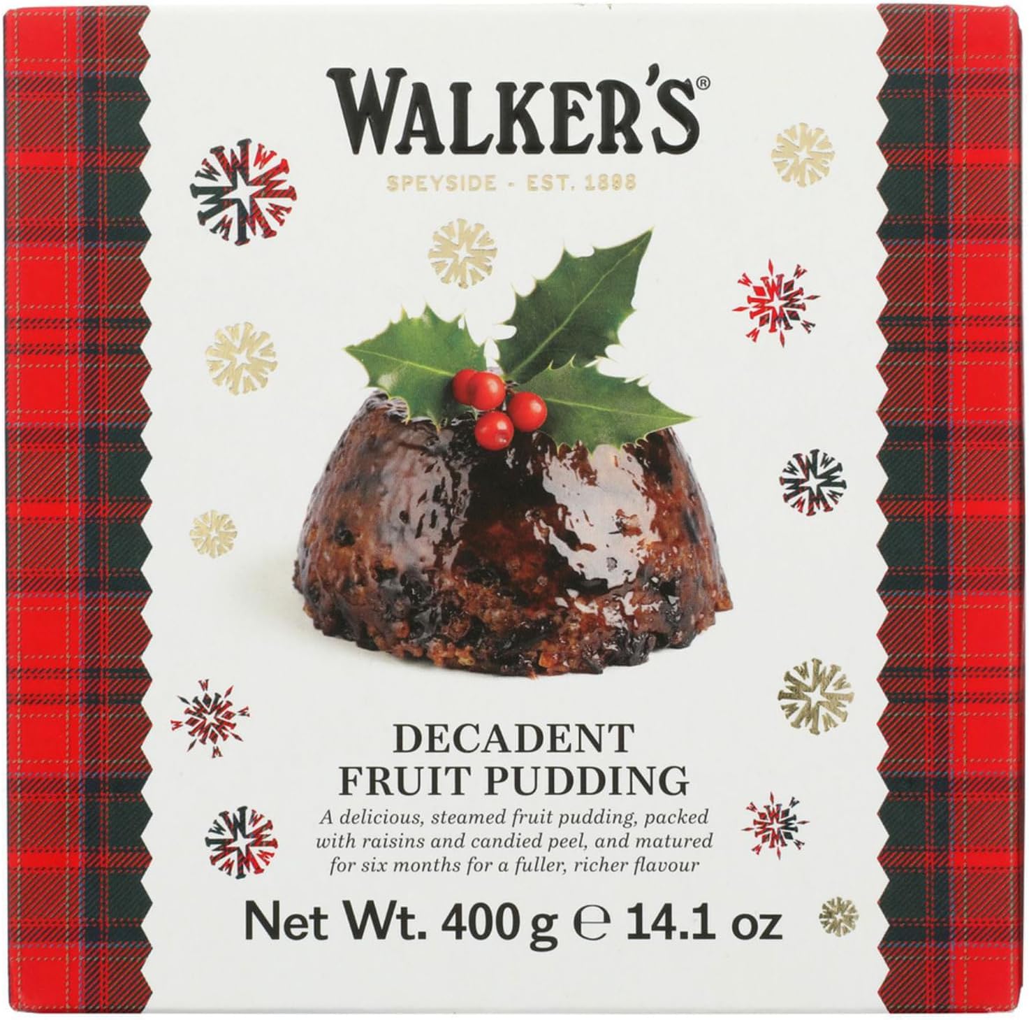 Walker’s Luxury Rich Fruit Pudding, 14.1 oz, Includes 1 Plum Pudding