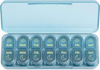 Daviky Weekly Pill Organizer 2 Times a Day, 7-Day AM PM Medicine Case, Travel-Friendly Pill Box for Fish Oils, Vitamins & Supplements