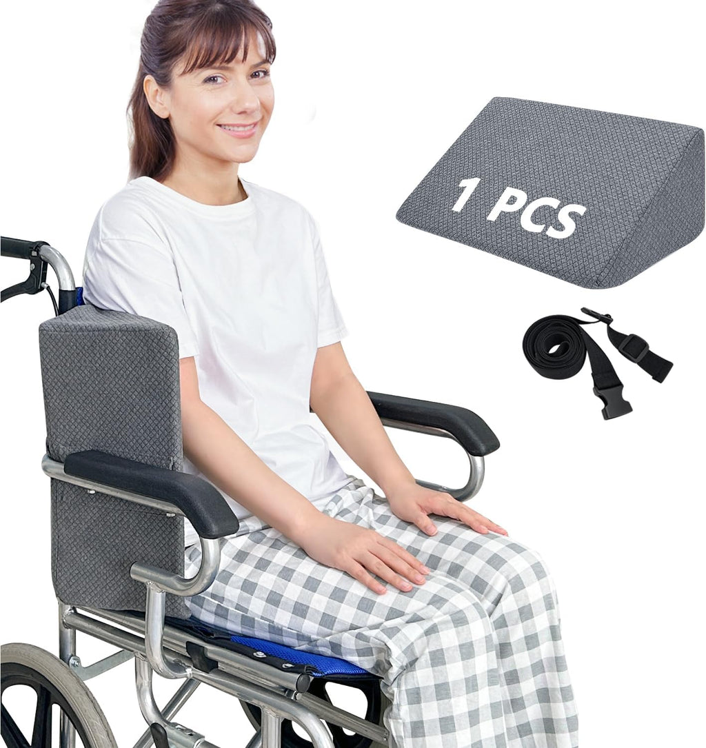 KAAMOS Lateral Support for Wheelchair Pads Cushions for Seniors Wheelchair Pillow Back Support Foam Wedge Cushion Wheel Chair Side Guards Panels Stabilizer Attachment (1Pcs)