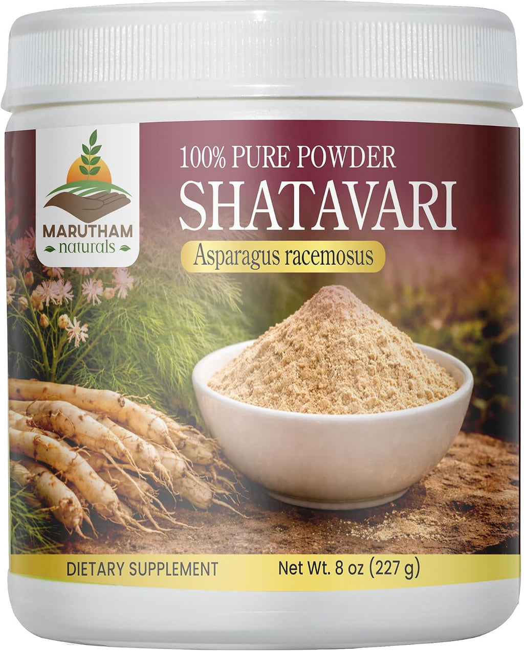 Shatavari Root Powder–100% Pure Asparagus racemosus, Traditional Adaptogenic Ayurvedic Herb for Women’s Vitality & Hormonal Balance, Finely Milled, Non GMO, 8 oz