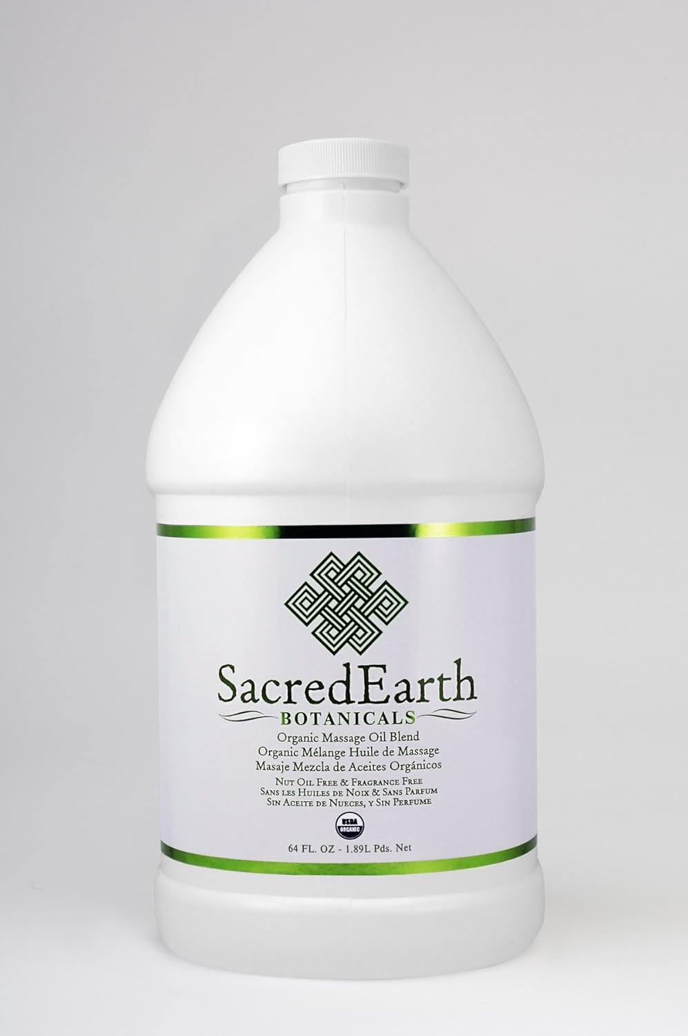Organic Massage Oil Blend (½ Gallon) - Unscented, Nut Oil Free, Gluten Free and USDA Certified Organic