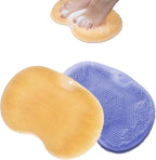 2pc Shower Foot & Back Scrubber, Wall Mounted Massage Pad, Silicone Bath Massage Cushion Brush with Suction Cups for Body Scrubber Improve Foot Circulation & Soothes Tired Feet Yellow&Blue