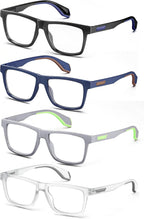 MODFANS Oversized 4.0 Reading Glasses for Men&Women,Large Readers for Men Comfort Rubber Temple with Spring Hinge,Wide Blue Light Blocking Reading Glasses,Anti UV/Eyestrain