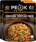 Peak Refuel Chicken Teriyaki Rice | 40g Protein | 580 Calories | 100% Real Meat | Premium Freeze Dried Backpacking & Camping Food | 2 Servings | Ideal MRE Survival Meal (2-Pack)