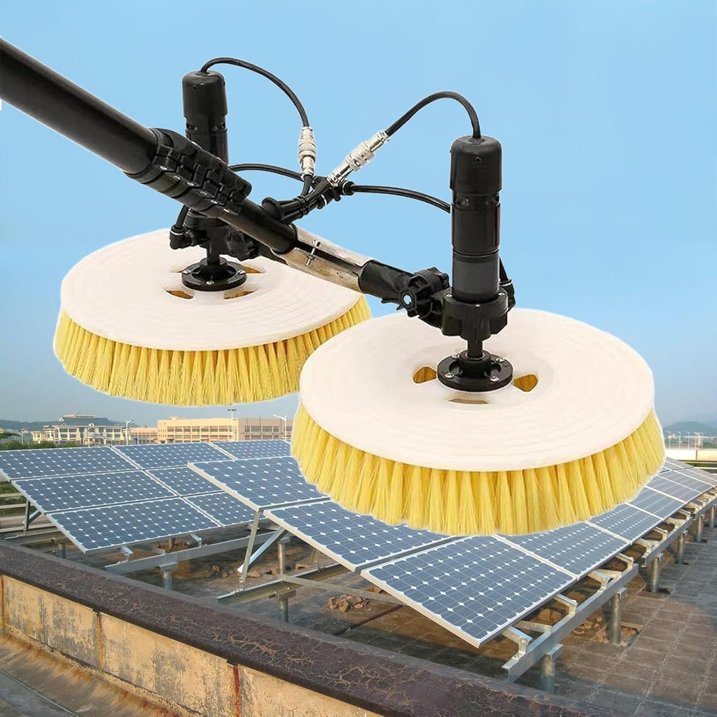 Solar Panel Cleaning Telescopic Rod, Efficient Electric Brush with Double Discs, Kitchen Telescopic System, Multi Functional Cleaning Machine(7.5m)