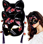 Toyvian Halloween Mask 2pcs Mask Halloween Costume Animal Cosplay Half s Cat for Masquerade Party Black