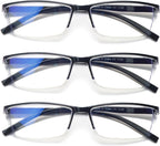 NORPERWIS Reading Glasses Men 3 pack Blue Light Blocking Readers Mens Spring Hinge Comfortable Glasses