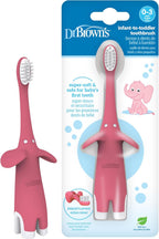 Dr. Brown's Infant-to-Toddler Toothbrush, Elephant, Pink, 0-3 Years