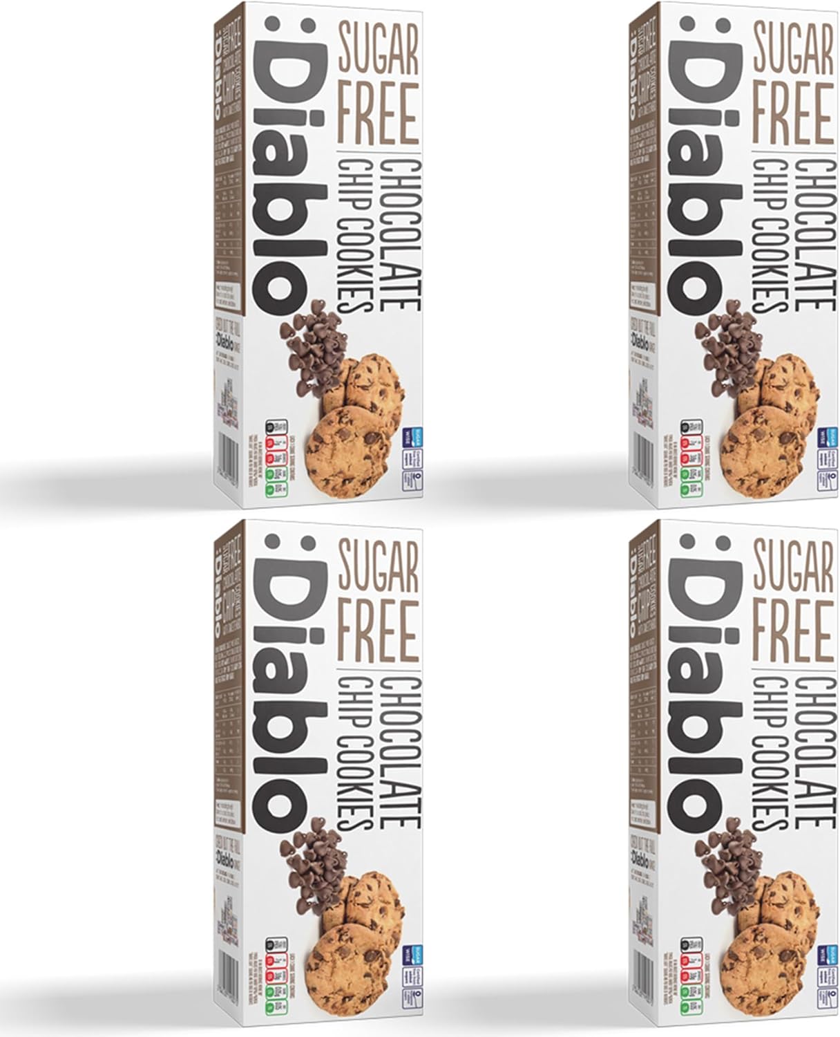 Diablo Sugar Free Chocolate Chip Cookies 150 g (Pack of 4)