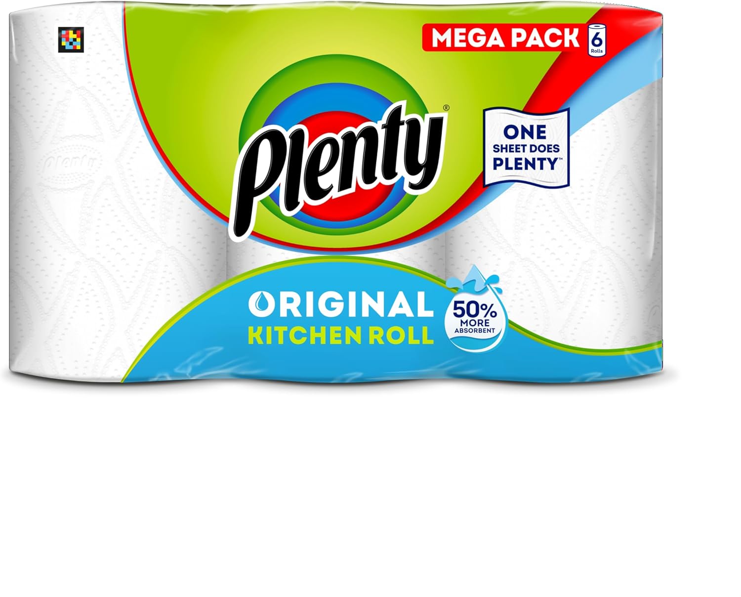 Plenty Kitchen Roll, 6 Rolls, 2-Ply Tissue