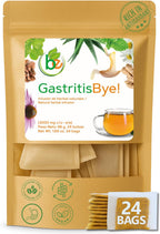 Gastritis-BYE Herbal Tea – Herbal Infusion for Digestive Comfort – 24 Tea Bags – Ginger, Chamomile, Boldo, Aloe Vera, Mint, Arnica & Cuachalalate – 100% Natural, Non-GMO, Caffeine-Free