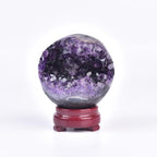 AMOYSTONE Amethyst Cluster Ball 2.8-3.2" Witchcraft Ritual Orb with Natural Druzy Formation