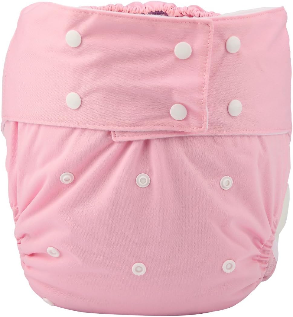 Teen Adult Cloth Diaper Nappy Reusable Washable for Disability Incontinence Women Girls (Pink)